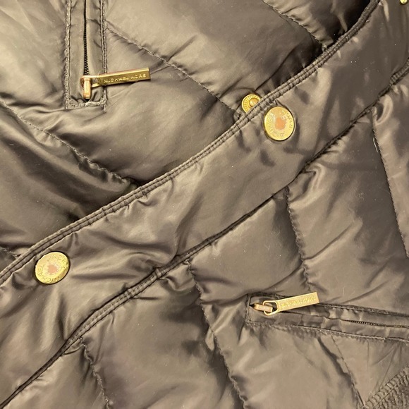 Michael Kors Down Puffer Jacket Knee Length Black Womens Size Extra Small - Picture 5 of 7